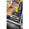 Image 2 : 4-Drawer Black Filing Cabinet with Vinyl Records Collection