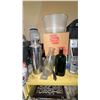 Image 5 : Garage Cabinet Contents with Stereo, Bottles, Tools, and Hardware