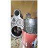 Image 7 : Garage Cabinet Contents with Stereo, Bottles, Tools, and Hardware