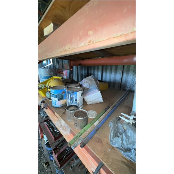 Workshop Shelving Contents With Tools and Parts