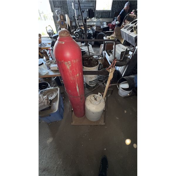 Oxygen and Propane Cylinders with Hand Cart