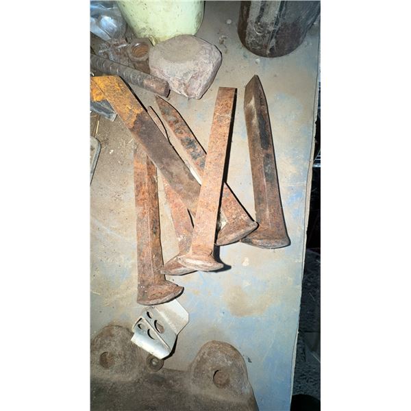 Vintage Railroad Spikes and Brass Blowtorch