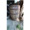 Image 1 : Wooden Barrel with Metal Hoops, 36" x 24"