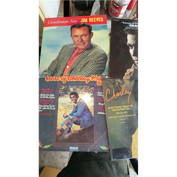 4 Charley Pride and Jim Reeves Vinyl Records