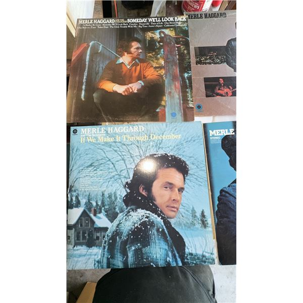 4 Merle Haggard Vinyl LP Records