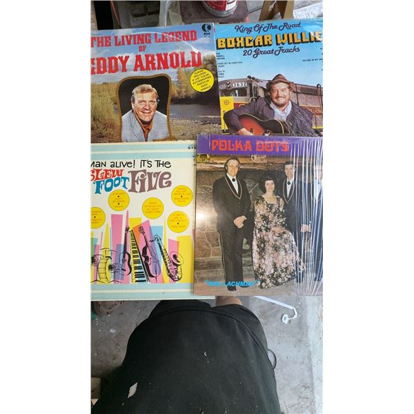 5 Classic Country and Polka Vinyl Records