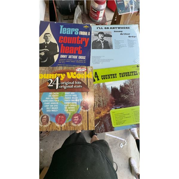 4 Country Vinyl Records Including Jimmy Arthur Ordge