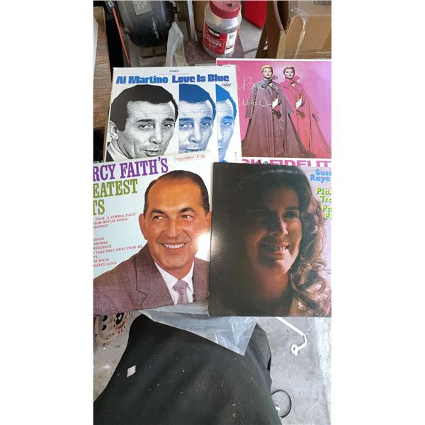 4 Vinyl Records – Al Martino, Percy Faith, Sue Raney, and Unknown Artist