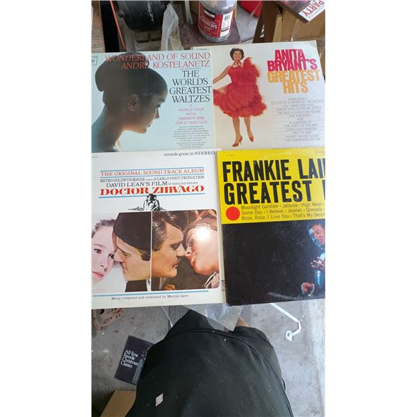 4 Vinyl Records: Waltzes, Anita Bryant, Dr. Zhivago, Frankie Laine