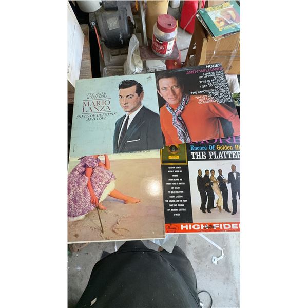 4 Assorted Vinyl Records Including Mario Lanza and The Platters