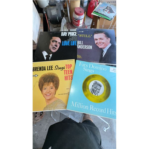 4 Classic Vinyl Records: Ray Price, Bill Anderson, Brenda Lee, Fats Domino