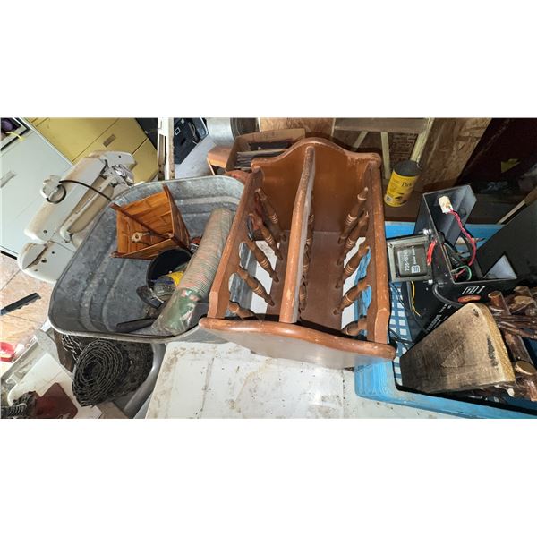 Lot: Lanterns, Books, Birdhouse, Galvanized Tub & More