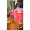 Image 5 : Red Metal Gasoline Cans with Handles, Pair