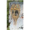 Image 2 : Traditional Wood and Rawhide Snowshoes with Leather Bindings