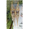 Image 1 : Traditional Wooden Snowshoes With Leather Bindings