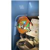 Image 3 : Bin of Assorted Collectibles, Books, Ceramics and Clock