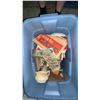 Image 9 : Bin of Assorted Collectibles, Books, Ceramics and Clock