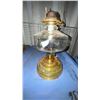 Image 2 : Glass Kerosene Oil Lamp with Embossed Base, 12 Inches Tall