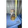 Image 3 : Glass Kerosene Oil Lamp with Embossed Base, 12 Inches Tall