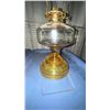 Image 3 : Eagle Clear and Amber Glass Oil Lamp, 12" Tall