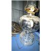 Image 1 : Clear Glass Oil Lamp With Metal Burner and Chimney Brackets