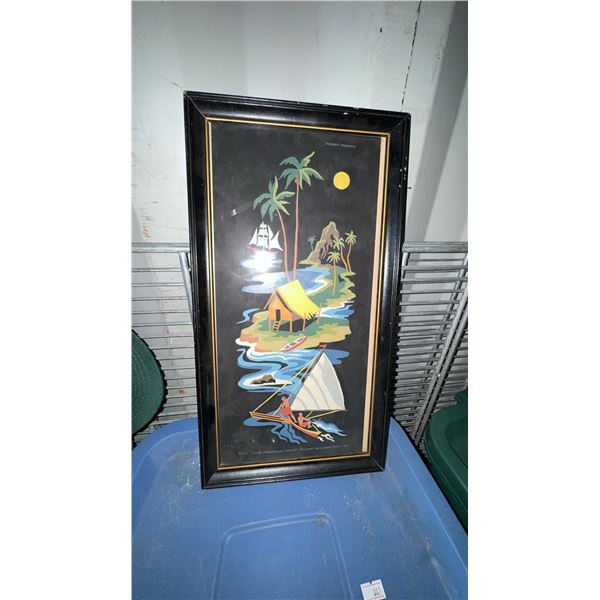 Framed Tropical Paper Cutout Art by Robert Champion