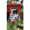 Image 1 : Red Suitcase With Vinyl Records and Cassette Tapes