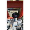 Image 2 : Red Suitcase With Vinyl Records and Cassette Tapes