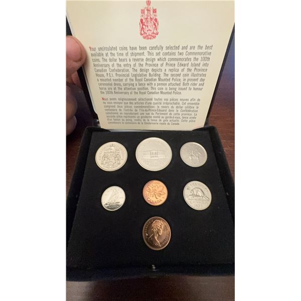 1973 Canada Uncirculated Coin Set With Commemorative Dollars