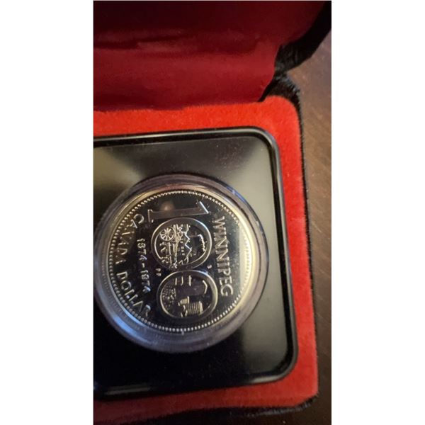 1974 Winnipeg Centennial Silver Dollar Coin in Case