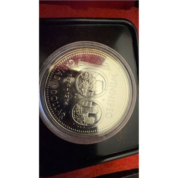 1974 Winnipeg 100 Dollars Silver Commemorative Coin With Case