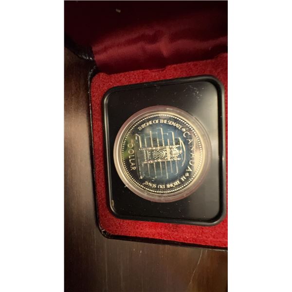Canada Throne of the Senate Silver Dollar Coin in Case