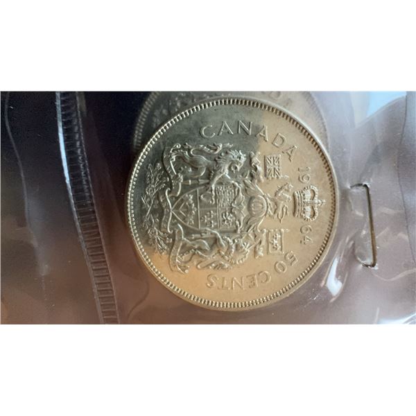 1944 Canada 50 Cents Silver Coin, 80% Silver, 11.66g