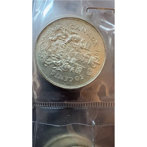 1963 Canada 50 Cents Coin, 80% Silver, 11.66 Grams