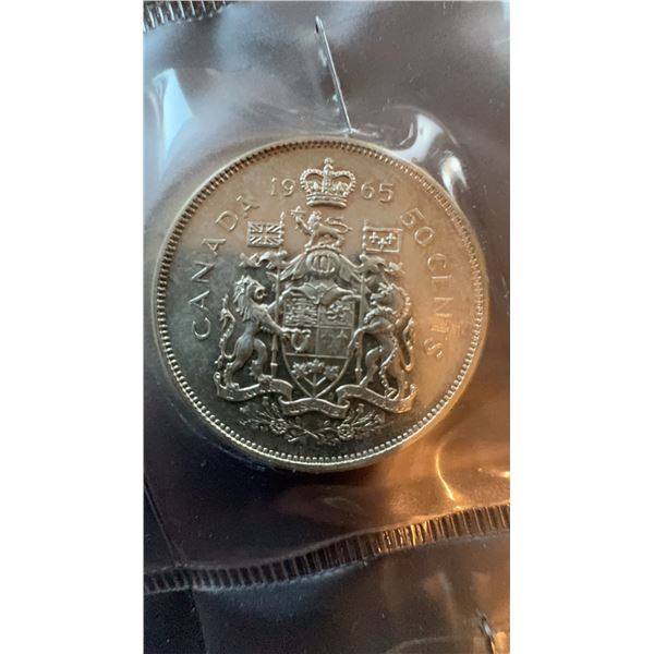 1965 Canada 50 Cent Coin 80% Silver 11.66g