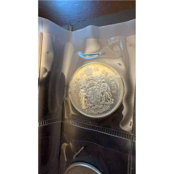 1962 Canada 50 Cents 80% Silver Coin, 11.66g