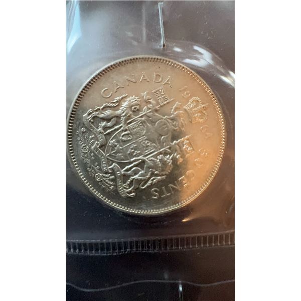 1964 Canada 50 Cents Silver Coin Elizabeth II