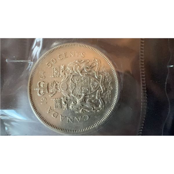1964 Canada 50 Cents Silver Coin