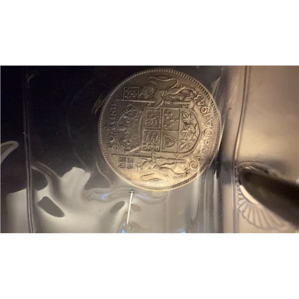 1948 Canada 50 Cents Silver Coin George VI