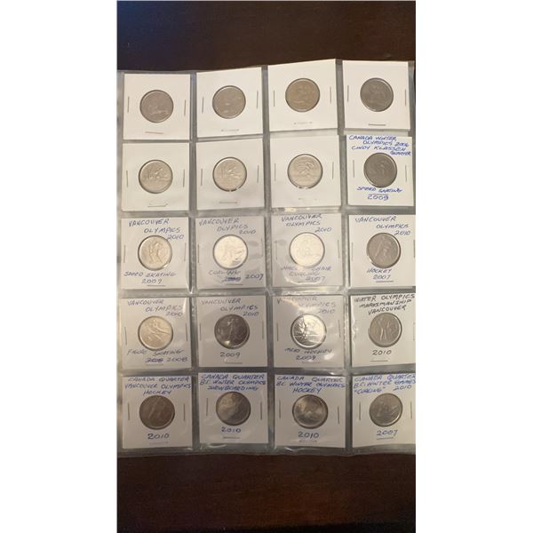 Canadian 25-Cent Quarters 1999-2010 In Holders