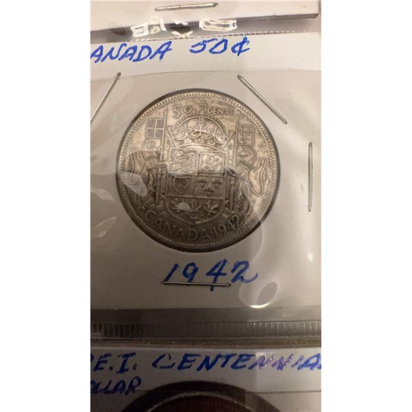 1942 Canada 50 Cent Silver Coin