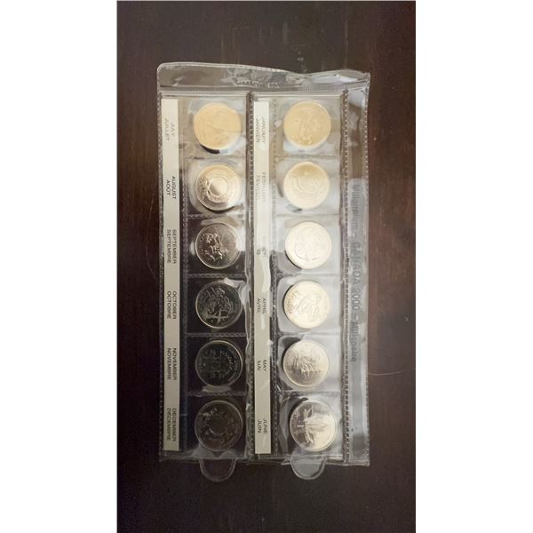 Millennium Canada 2000 Royal Canadian Mint 25-Cent Coin Set