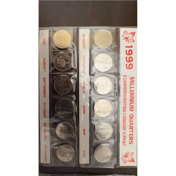 1999 Millennium Quarters Commemorative Set Canada