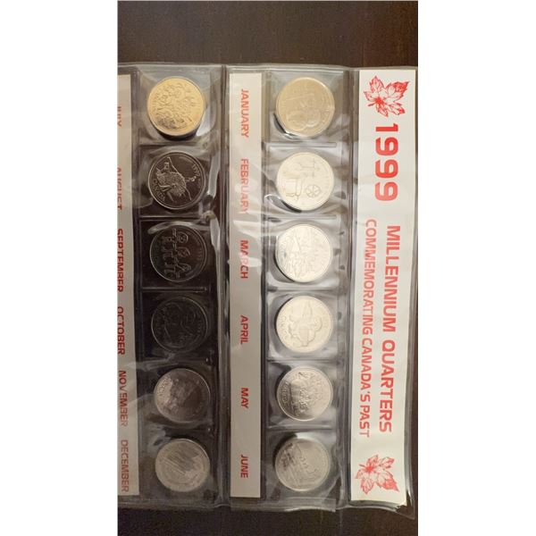 1999 Millennium Quarters Commemorative Set (12 Coins)
