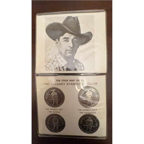 1981 Calgary Stampede Dollar Set With Four Mint Marks