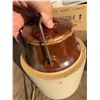 Image 3 : Stoneware Crock with Brown Glazed Lid and Metal Handle