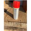 Image 1 : Thermos Brand Aluminum Insulated Bottle With Red Lid, 12 Oz Size