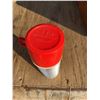 Image 2 : Thermos Brand Aluminum Insulated Bottle With Red Lid, 12 Oz Size