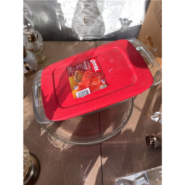 Pyrex Glass Baking Dish with Red Lid