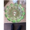 Image 1 : Green Uranium Glass Ruffled Edge Bowl